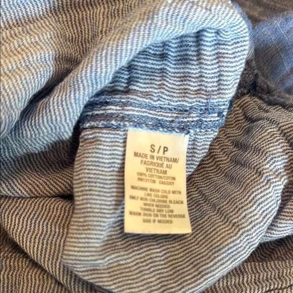 Aeropostale Blue Casual Button Down Shirt Lightweight Cotton Gauze size Small - Picture 5 of 9